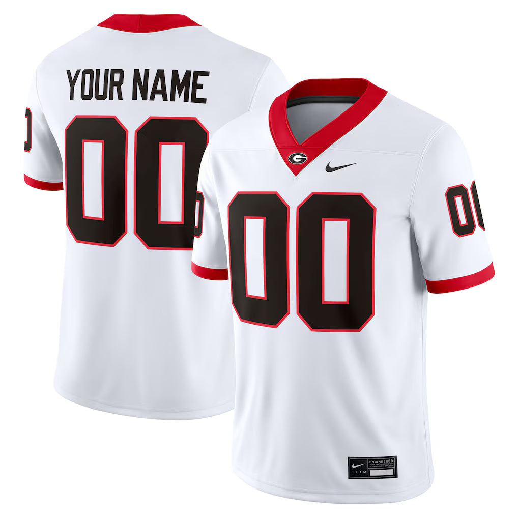 Custom Georgia Bulldogs Jersey - White sports jersey product view 1