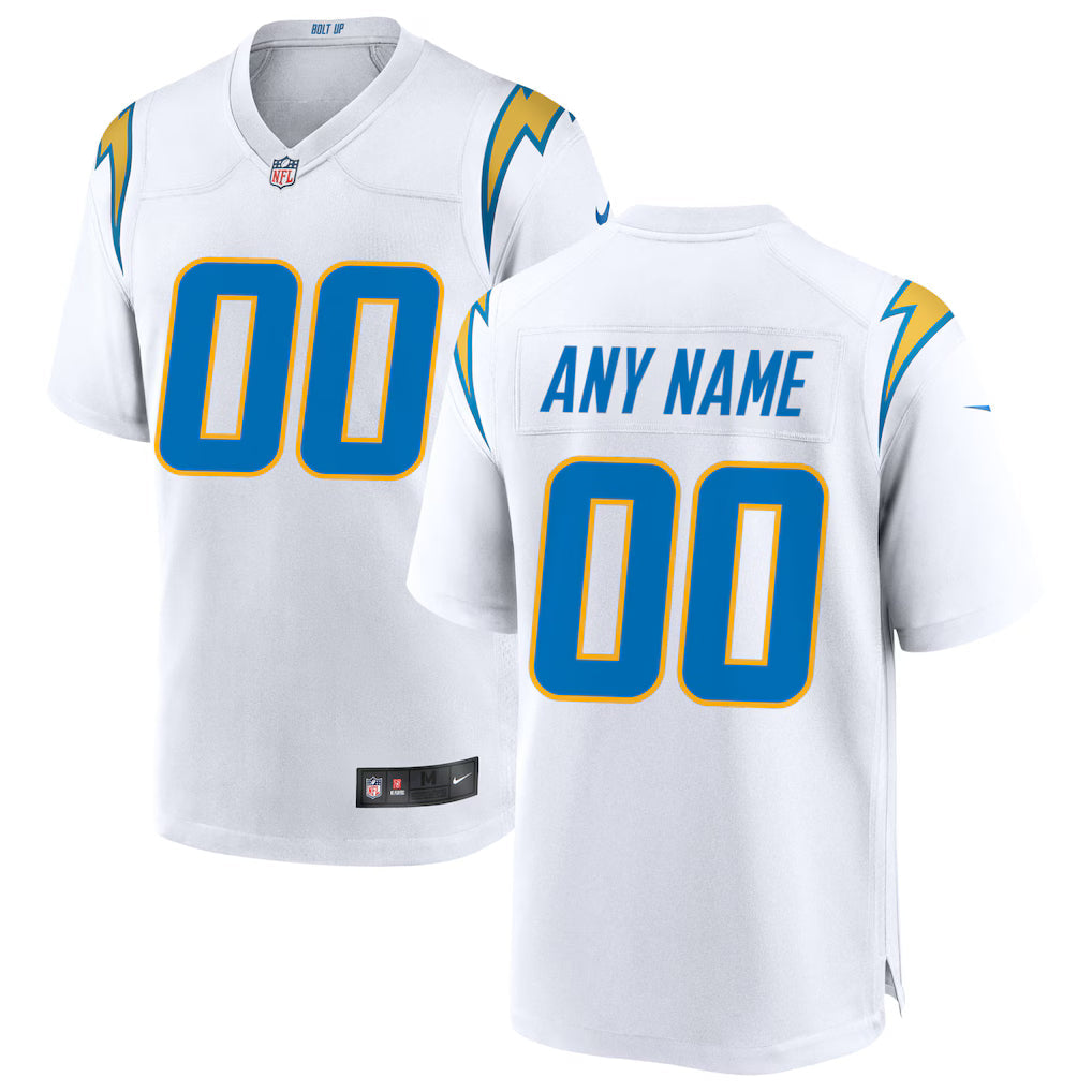 Custom Los Angeles Chargers Jersey - White football jersey product view 1