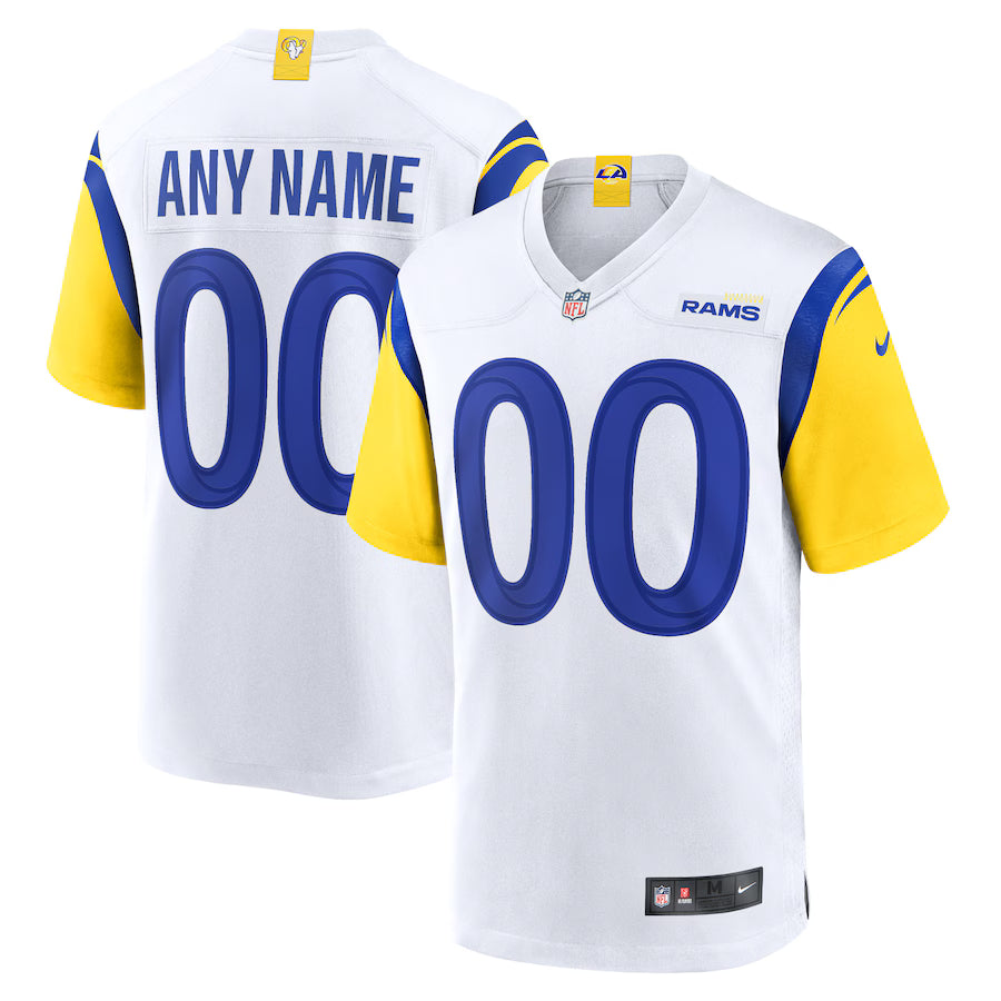Custom Los Angeles Rams Jersey - White football jersey product view 1