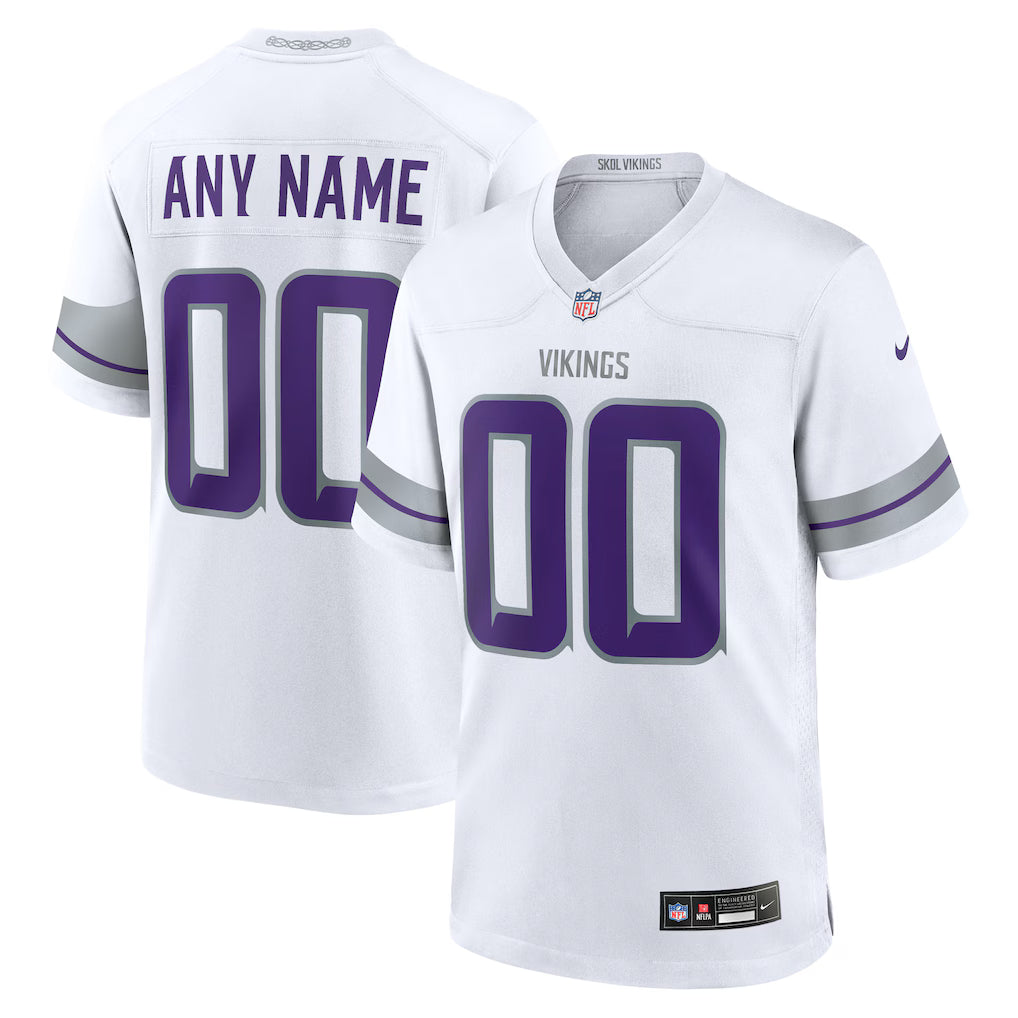 Custom Minnesota Vikings Alternate Jersey - White football jersey product view 1