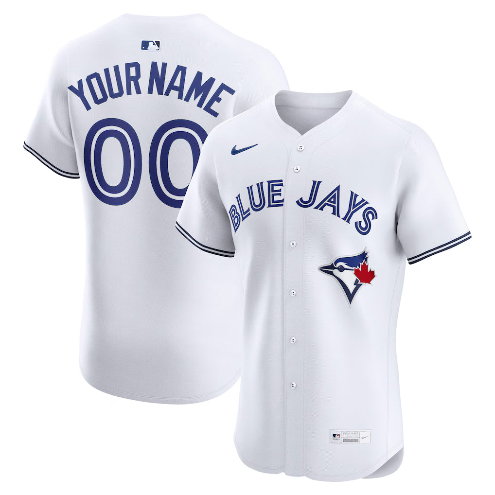 Custom Toronto Blue Jays Home Jersey - White baseball jersey product view 1