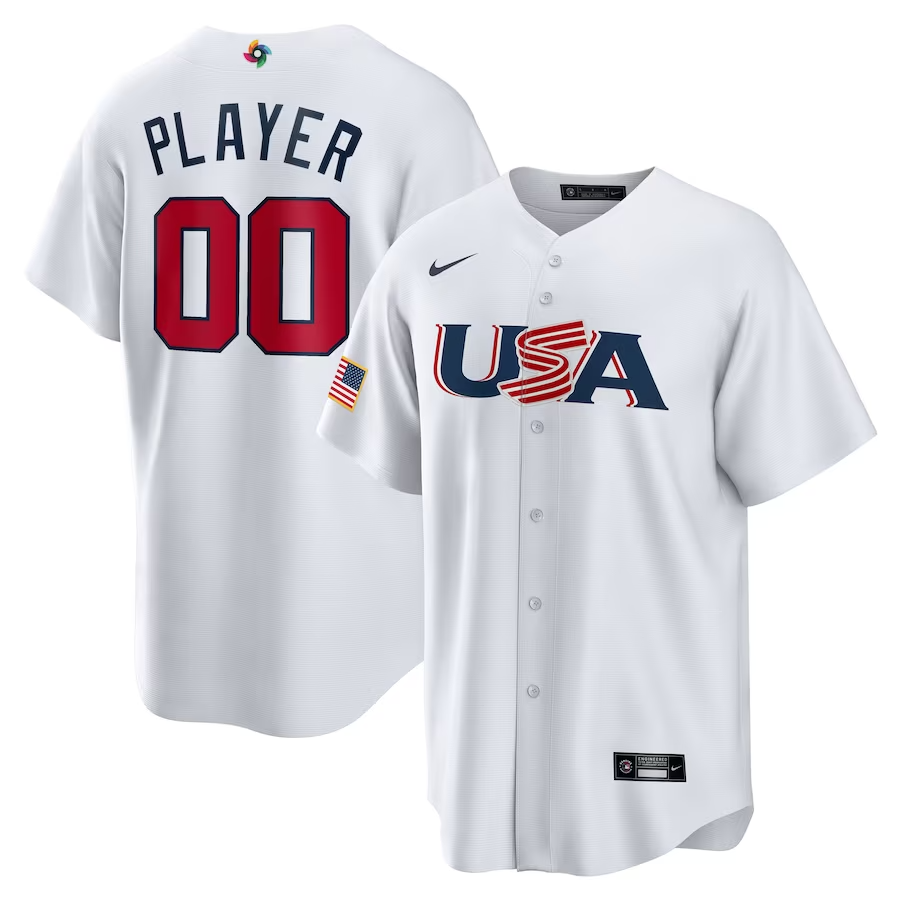 Custom Team USA World Baseball Classic 2023 Jersey baseball jersey product view 1