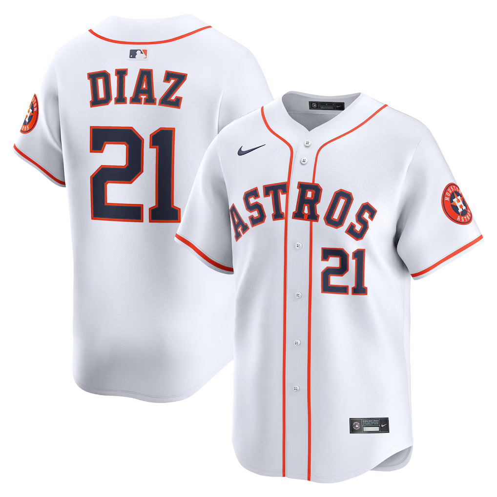 Yainer Diaz Houston Astros Nike Jersey - White baseball jersey product view 1