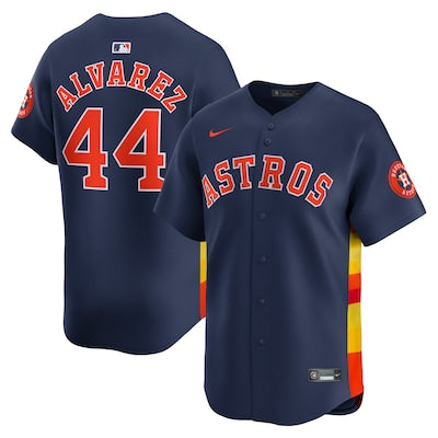 Yordan Alvarez Houston Astros Alternate Jersey – Navy baseball jersey product view 1