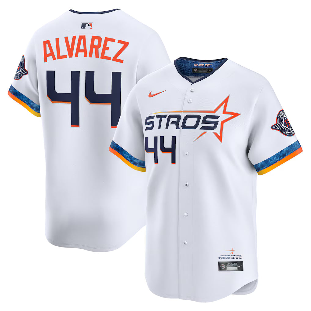 Yordan Alvarez Houston Astros 2025 City Connect Jersey - White baseball jersey product view 1