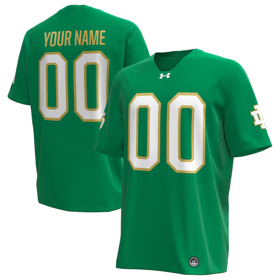 Custom Notre Dame Fighting Irish Jersey - Kelly Green sports jersey product view 1