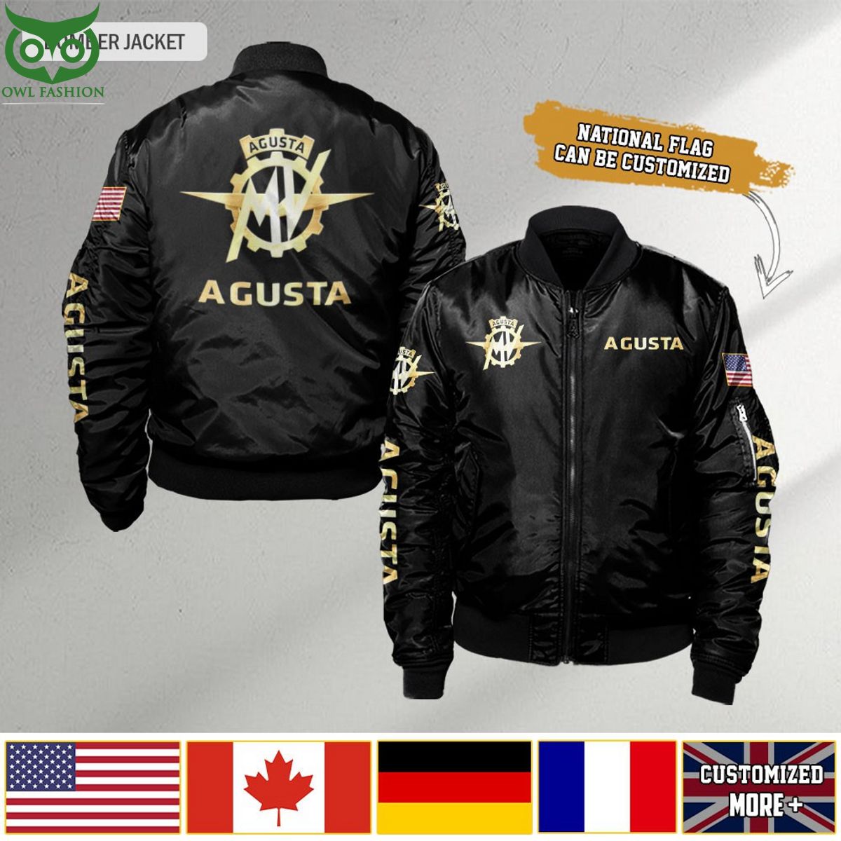 MV Agusta Custom Flag 3D Bomber Jacket - Adult & Kids T-Shirts, Sweatshirts & Hoodies apparel design preview 1