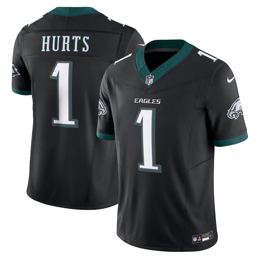 Jalen Hurts Philadelphia Eagles Jersey - Black football jersey product view 1