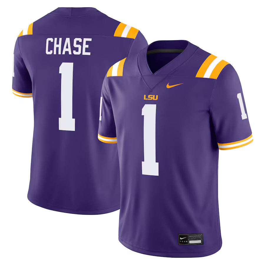 Ja'Marr Chase LSU Tigers Alumni Jersey - Purple sports jersey product view 1