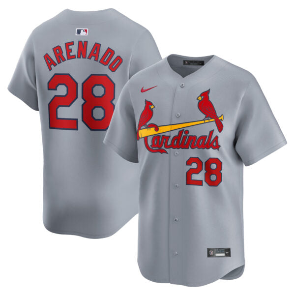 Nolan Arenado St. Louis Cardinals Road Limited Jersey - Gray baseball jersey product view 1