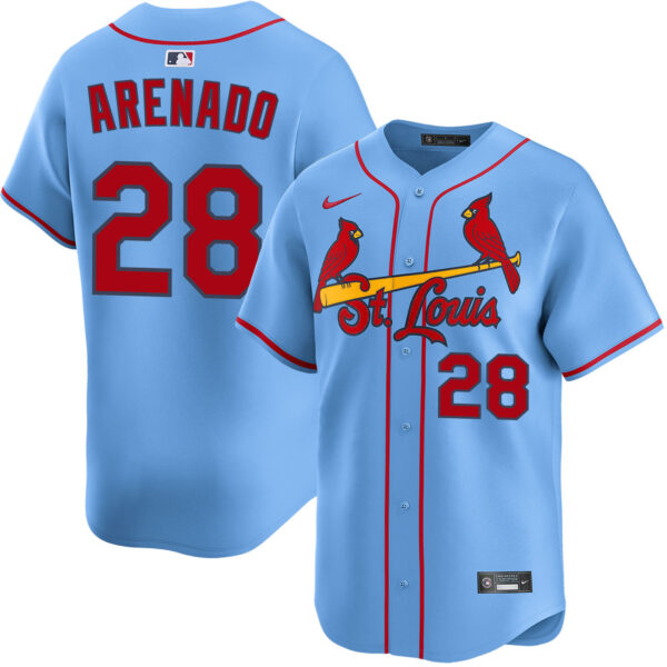 Nolan Arenado St. Louis Cardinals Alternate Limited Jersey - Light Blue baseball jersey product view 1