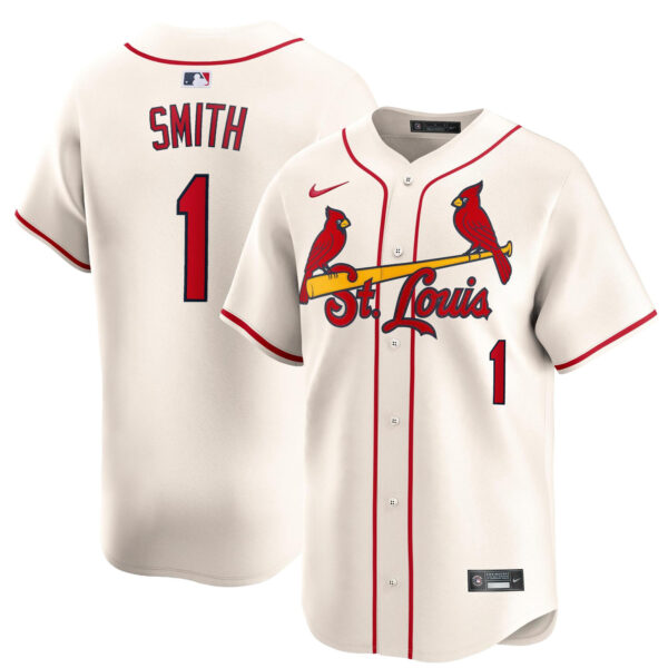 Ozzie Smith St. Louis Cardinals Alternate Limited Jersey - Cream baseball jersey product view 1