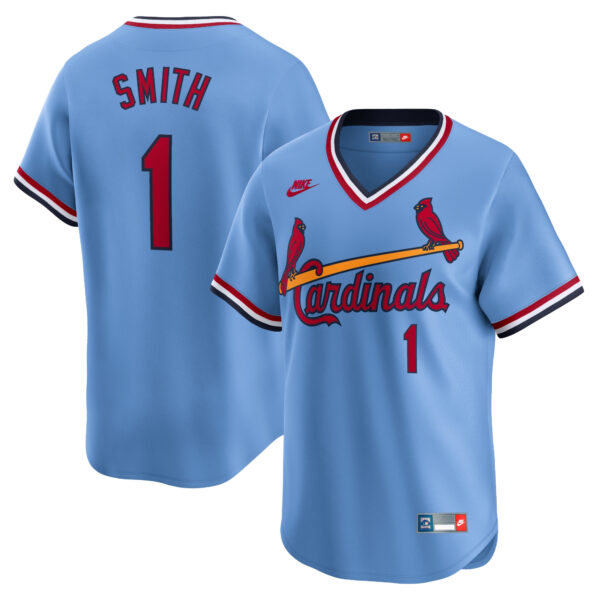 Ozzie Smith St. Louis Cardinals Cooperstown Collection Jersey - Light Blue baseball jersey product view 1