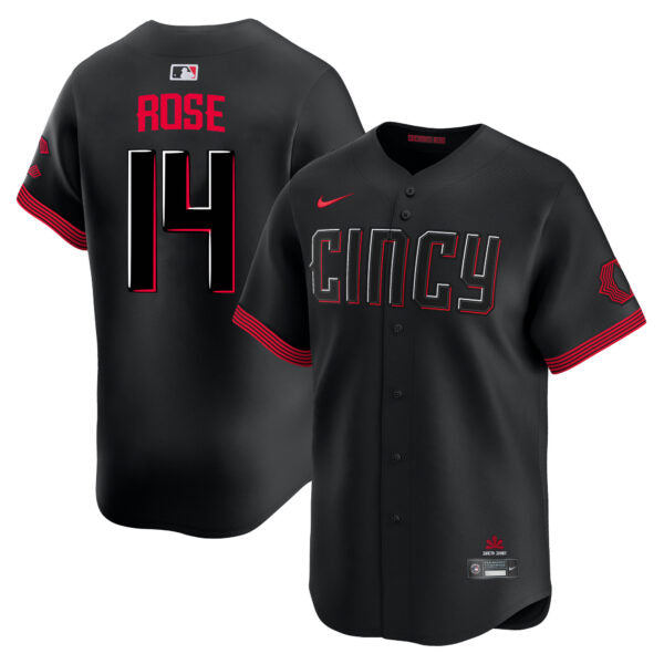 Pete Rose Cincinnati Reds City Connect Limited Jersey - Black baseball jersey product view 1