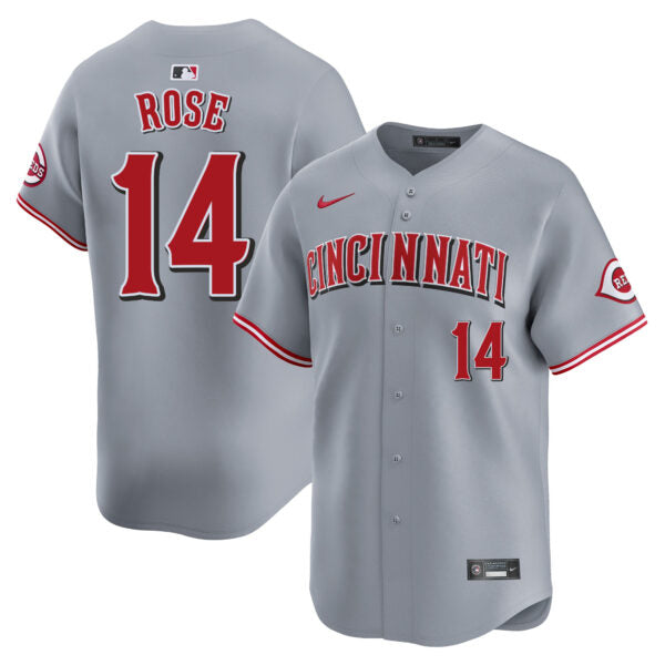 Pete Rose Cincinnati Reds Road Limited Jersey - Gray baseball jersey product view 1