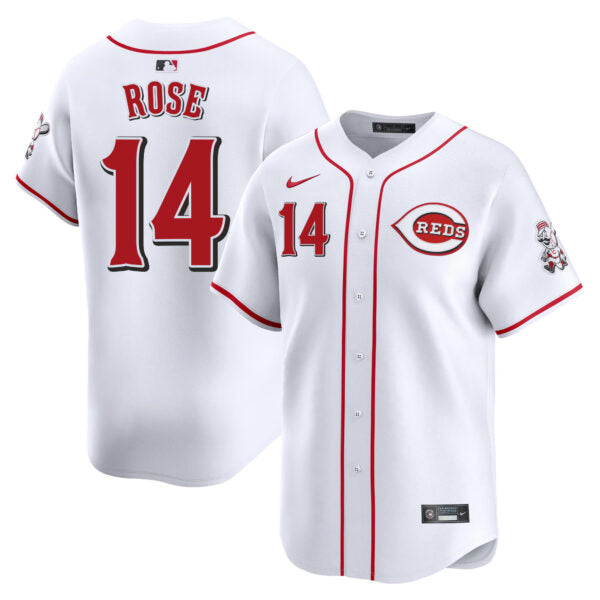 Pete Rose Cincinnati Reds Home Limited Jersey - White baseball jersey product view 1
