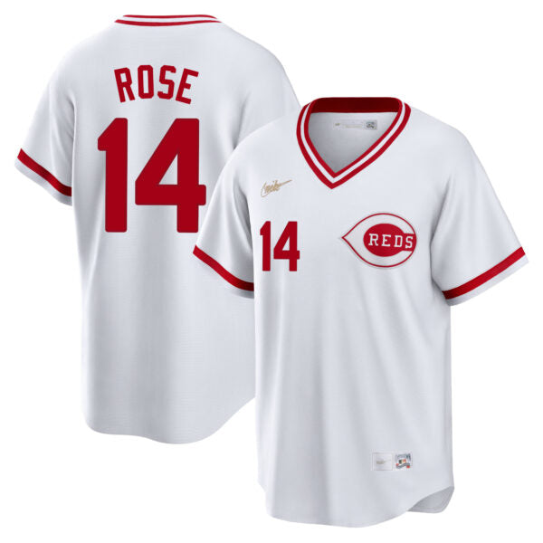 Pete Rose Cincinnati Reds Throwback Jersey - White baseball jersey product view 1
