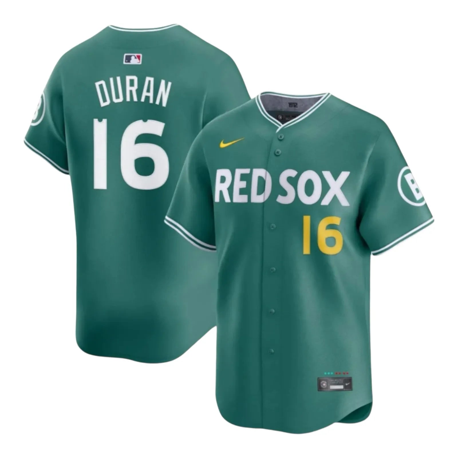 Jarren Duran Boston Red Sox City Connect Jersey – Green baseball jersey product view 1