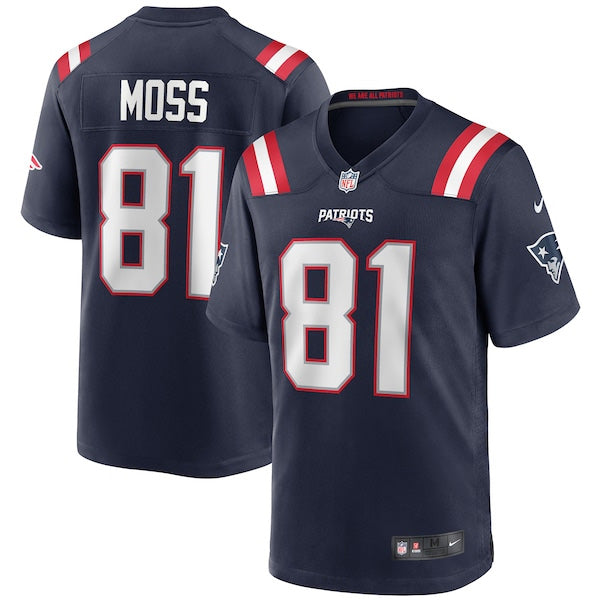 Randy Moss New England Patriots Retired Player Jersey - Navy football jersey product view 1