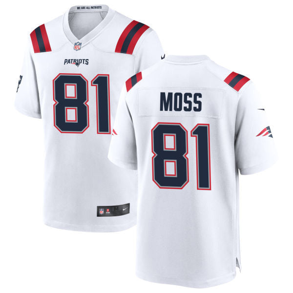 Randy Moss New England Patriots Retired Player Jersey - White football jersey product view 1