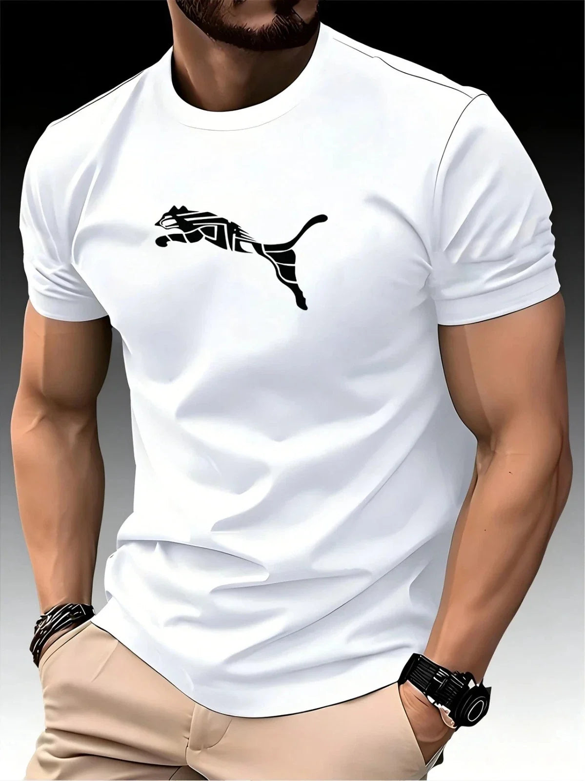 Men's Luxury Fox Leopard Print Crewneck Casual Y2K - Adult & Kids T-Shirts, Sweatshirts & Hoodies apparel design preview 1