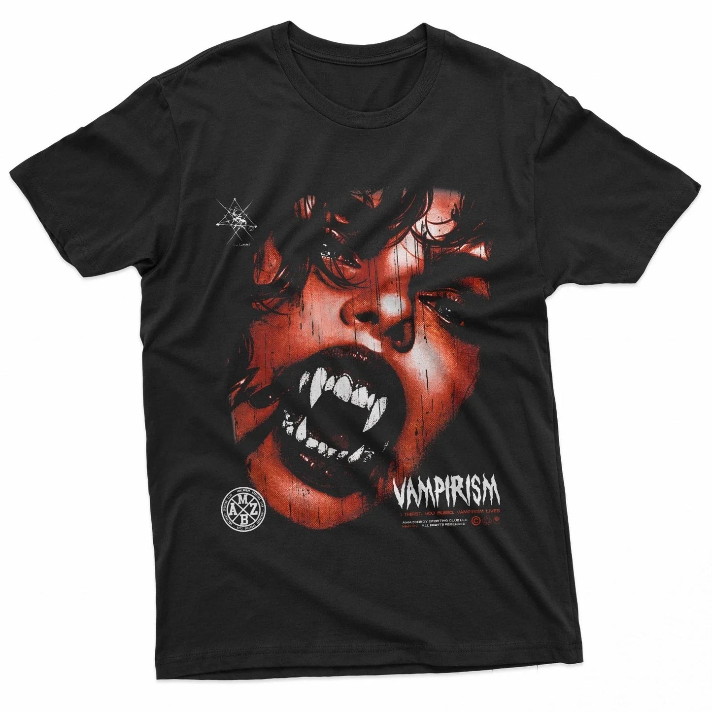 Dark Gothic Black And Red Vampire Emo Y2K Grunge - Adult & Kids T-Shirts, Sweatshirts & Hoodies apparel design preview 1