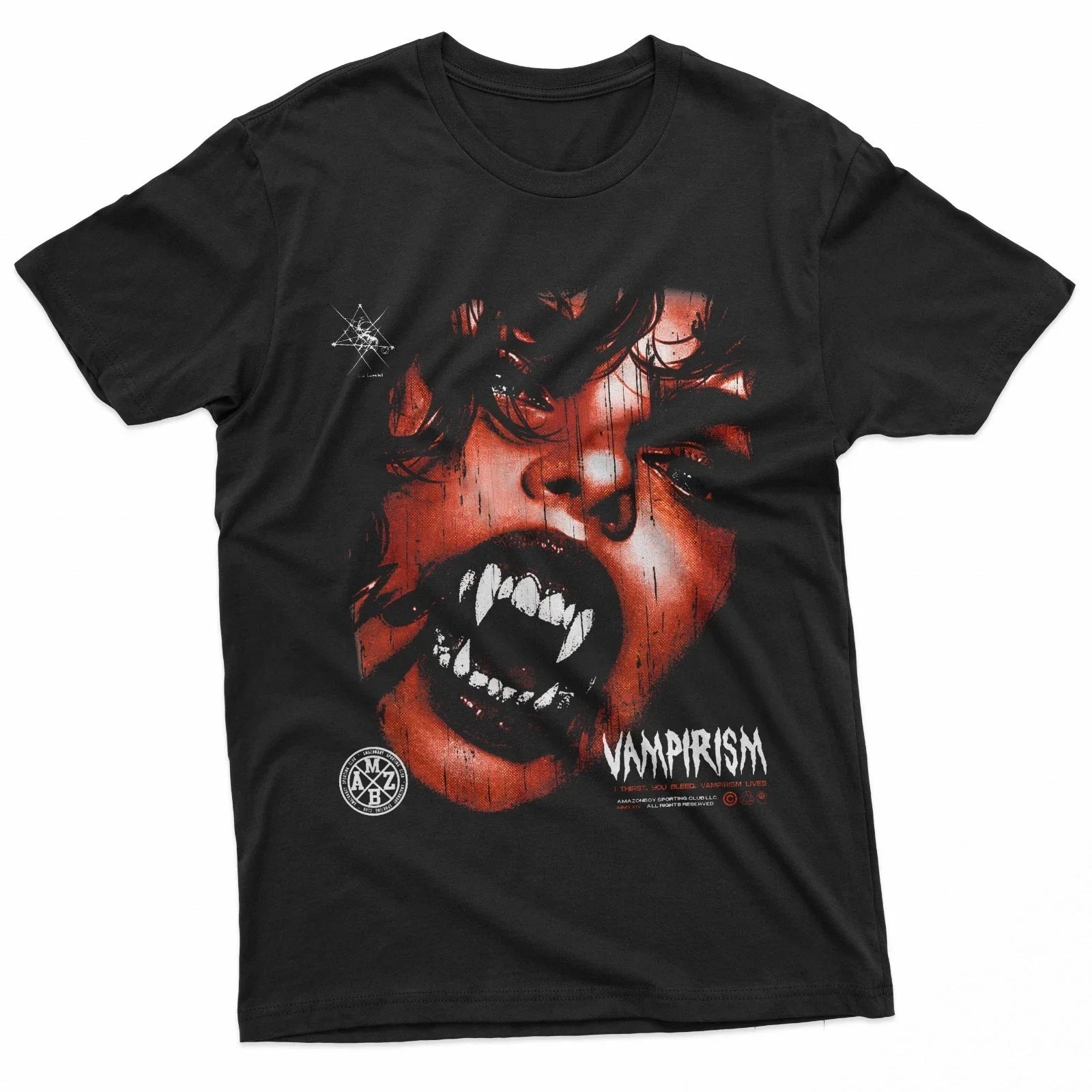 Dark Gothic Black And Red Vampire Emo Y2K Grunge - Adult & Kids T-Shirts, Sweatshirts & Hoodies apparel design preview 1
