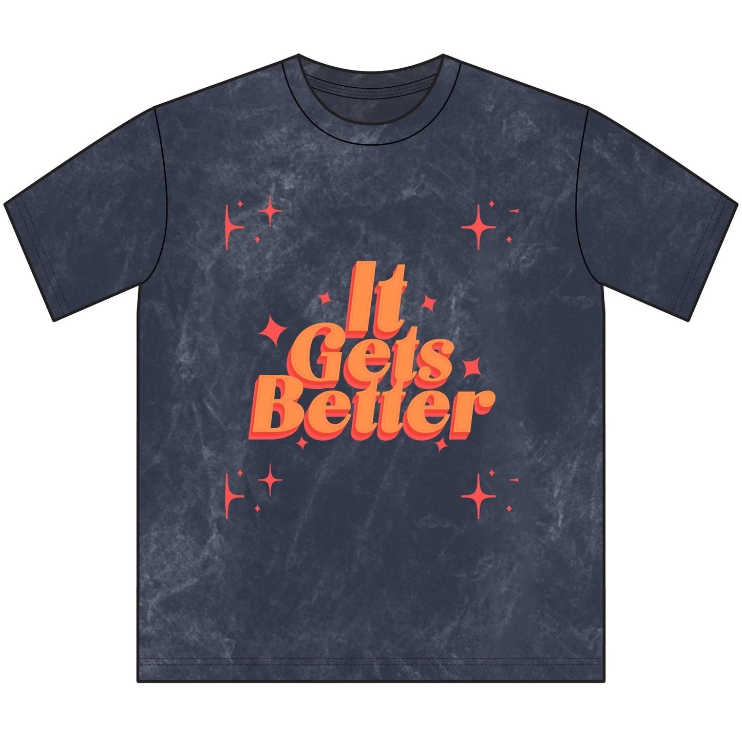 It Gets Better Retro 70s Script, Positive Message, - Adult & Kids T-Shirts, Sweatshirts & Hoodies apparel design preview 1