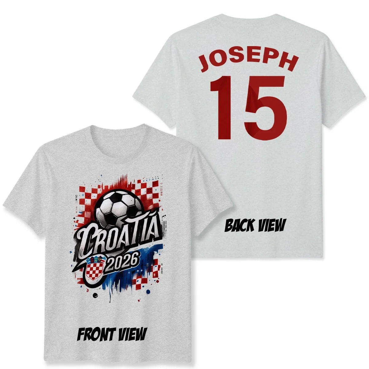 Croatia Personalized Custom Name And Number Football - Adult & Kids T-Shirts, Sweatshirts & Hoodies apparel design preview 1