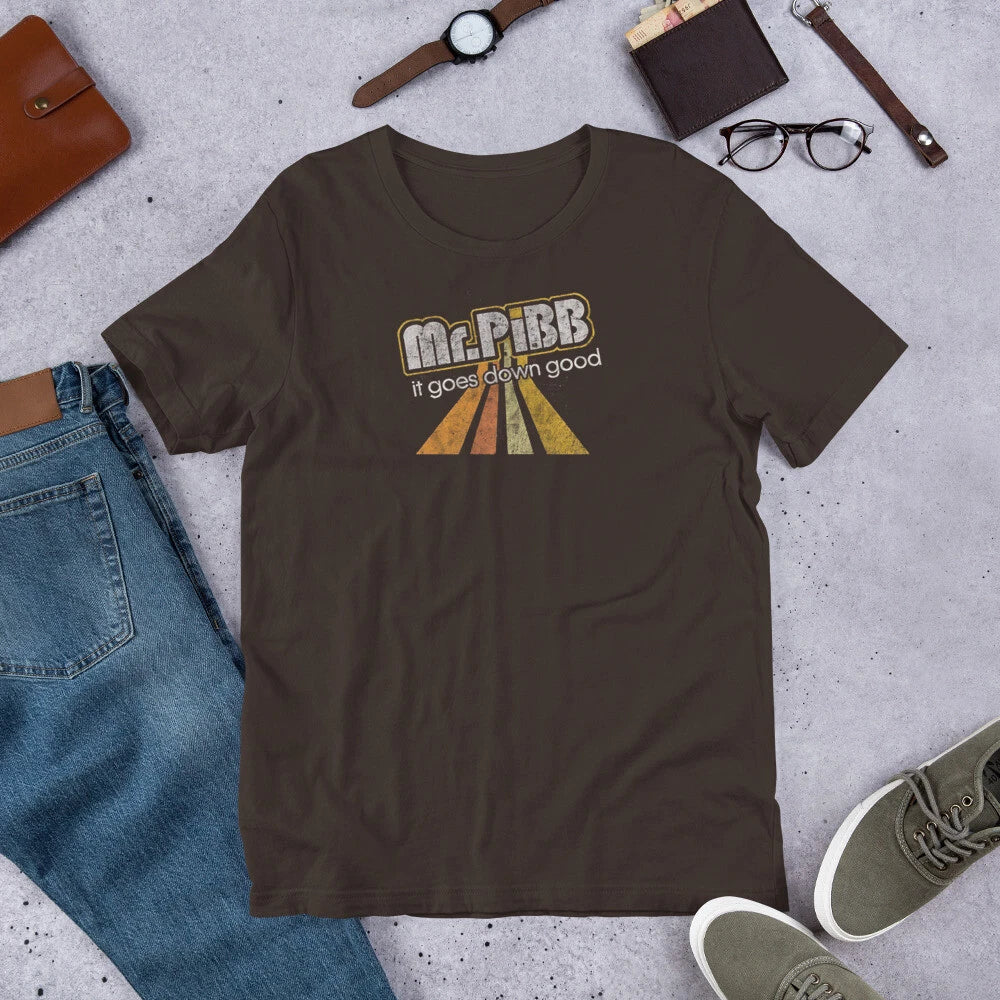Vintage Mr. Pibb 70s Style Soda Pop Short-Sleeve - Adult & Kids T-Shirts, Sweatshirts & Hoodies apparel design preview 1