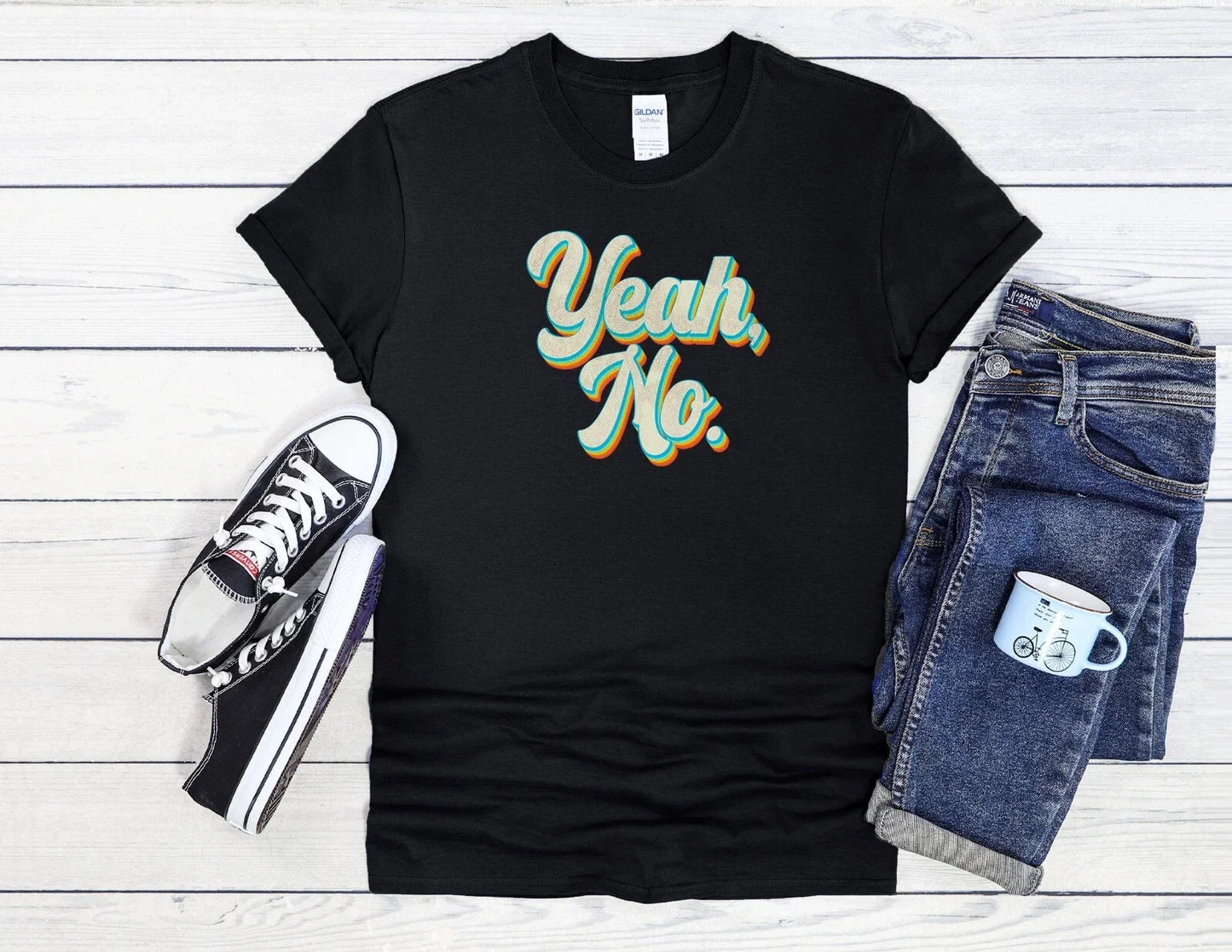 Retro Yeah No Funny Graphic Men Women Baseball 4150 - Adult & Kids T-Shirts, Sweatshirts & Hoodies apparel design preview 1