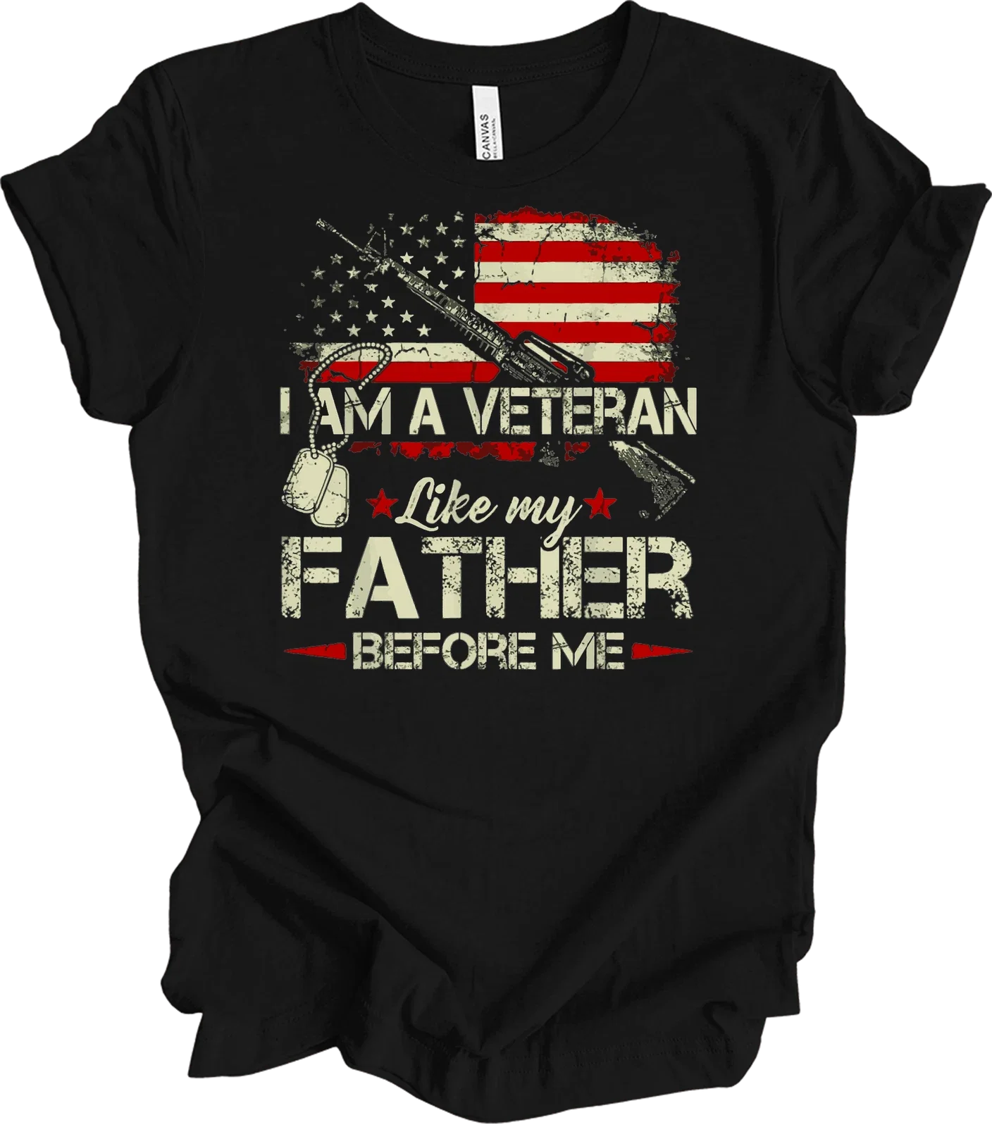 I Am A Veteran Like My Father Before Me Gift - Adult & Kids T-Shirts, Sweatshirts & Hoodies apparel design preview 1