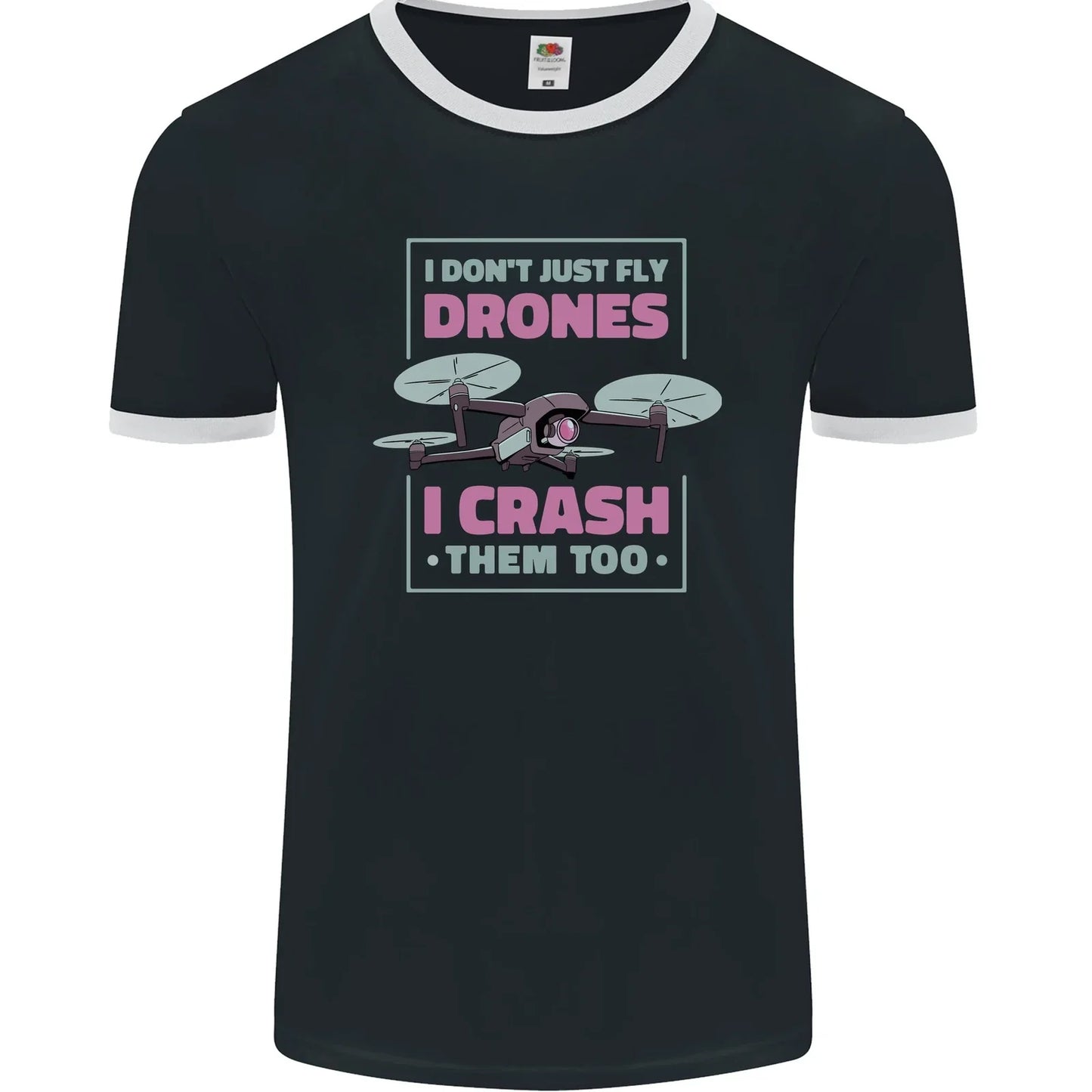 I Crash Them Too Funny Drone Pilot Mens Ringer FotL - Adult & Kids T-Shirts, Sweatshirts & Hoodies apparel design preview 1