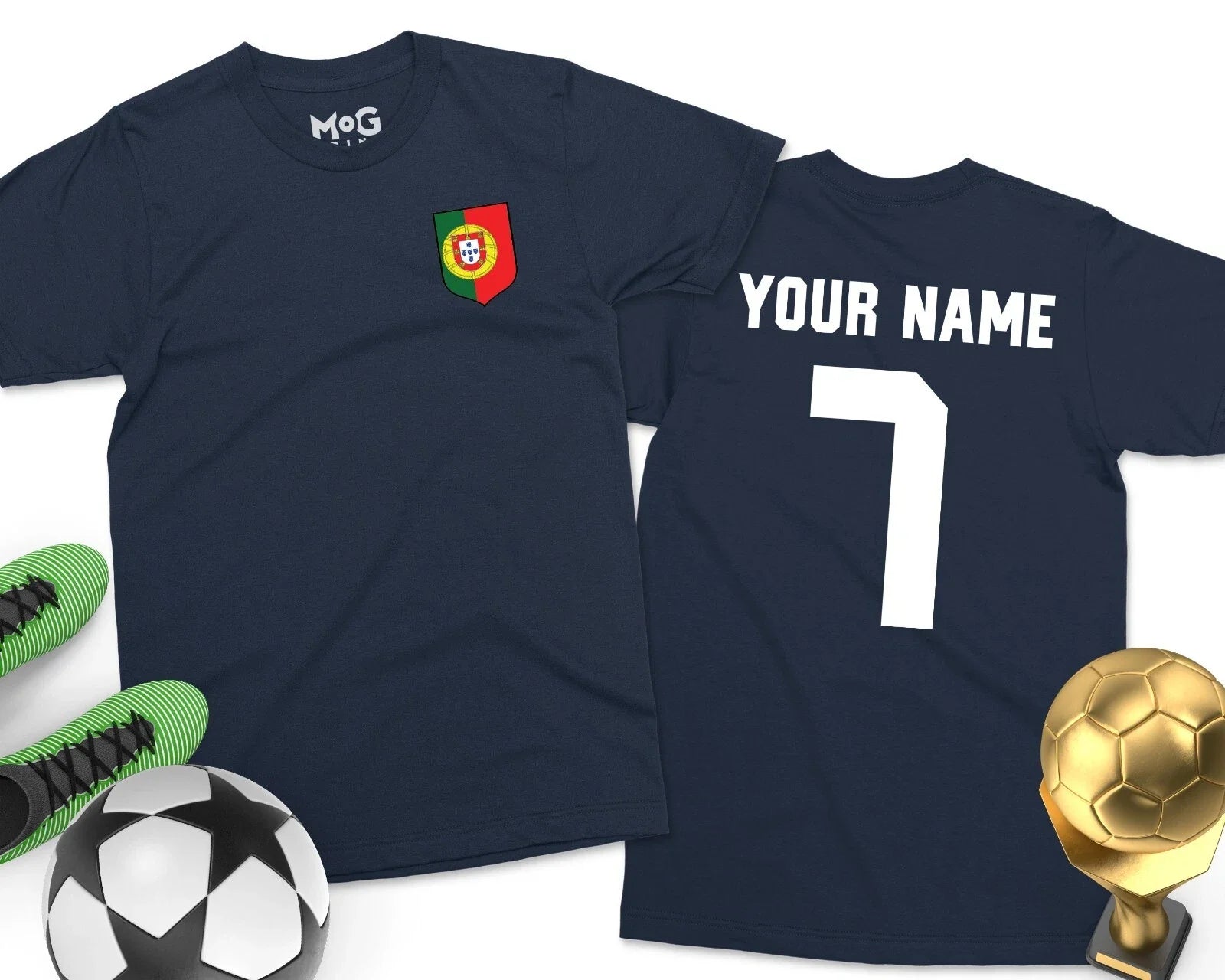 Portugal Custom Football Personalised Footballer Gift - Adult & Kids T-Shirts, Sweatshirts & Hoodies apparel design preview 1