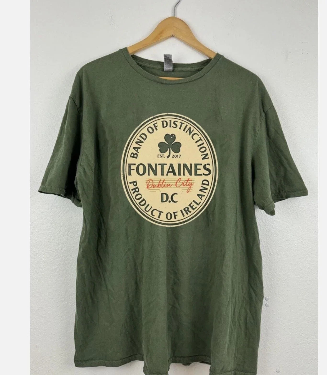 Fontaines D.C. Band Est 2017 Logo Green All Size - Adult & Kids T-Shirts, Sweatshirts & Hoodies apparel design preview 1