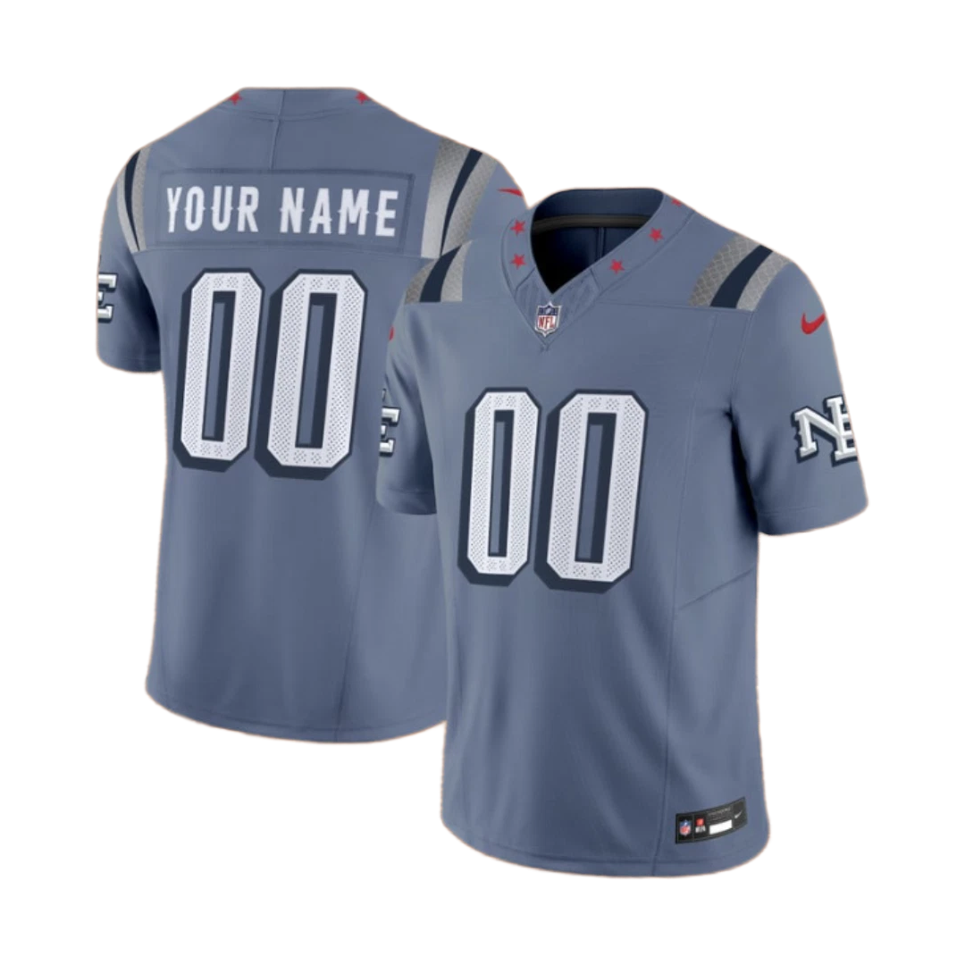 Custom New England Patriots 2025 Rivalries Collection Jersey - Storm Blue football jersey product view 1