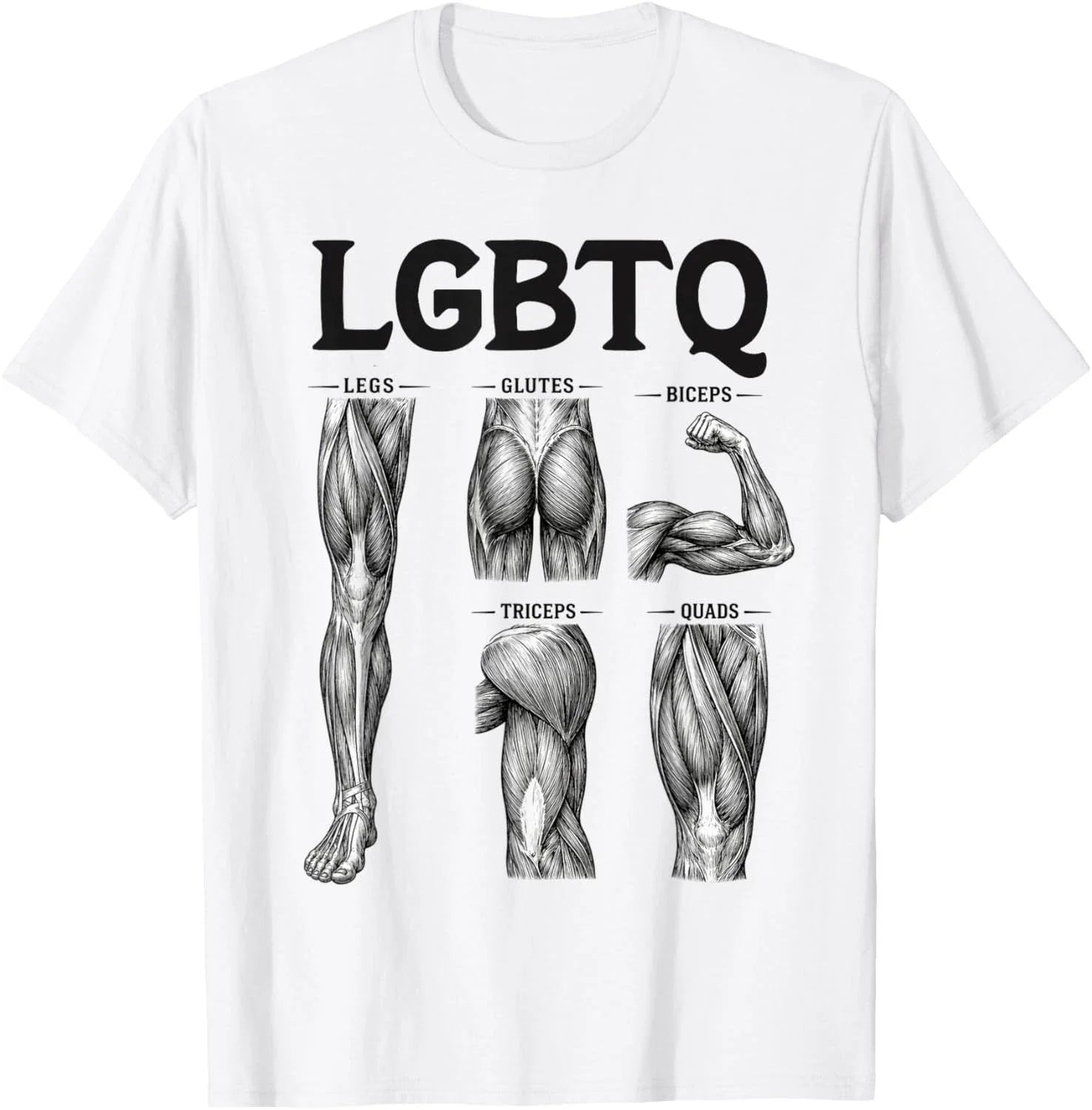 LGBTQ Legs Glutes Biceps Triceps Quads Gym Lover - Adult & Kids T-Shirts, Sweatshirts & Hoodies apparel design preview 1
