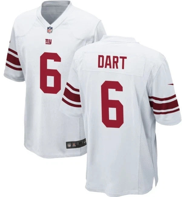Jaxson Dart New York Giants Jersey - White football jersey product view 1