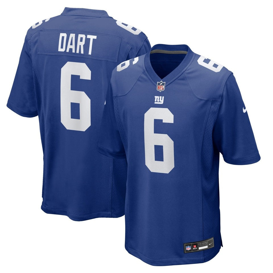 Jaxson Dart New York Giants Jersey - Royal Blue football jersey product view 1