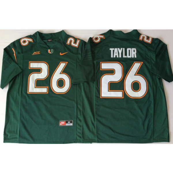 Sean Taylor Miami Hurricanes Alumni Alternate Jersey - Green hockey jersey product view 1