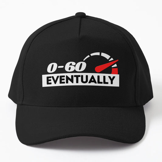 0 To 60 Eventually Funny Car Enthusiast Trucker Hat - Washed - Snapback, Trucker Hat, Dad Hat, Denim Baseball Cap