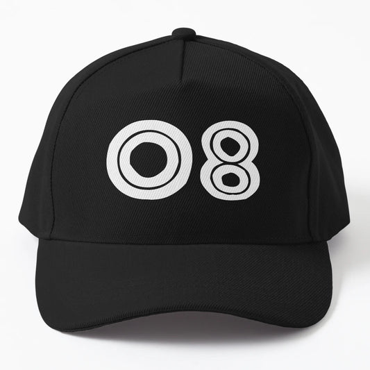 08 Eight White Tribal African Denim Baseball Cap for Dad - Snapback, Trucker Hat, Dad Hat, Denim Baseball Cap