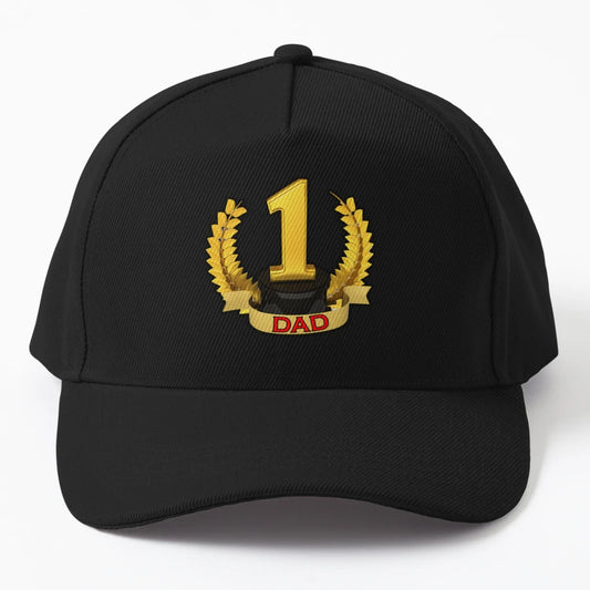 1 Best Dad Trophy Trucker Hat - 6-Panel Cap - Snapback, Trucker Hat, Dad Hat, Denim Baseball Cap