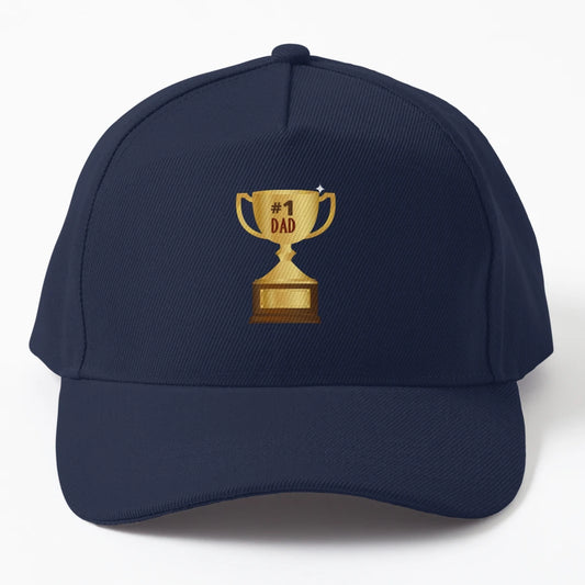 1 Dad Trophy Cup Award Fathers Day T Shirt Trucker Hat - Snapback, Trucker Hat, Dad Hat, Denim Baseball Cap