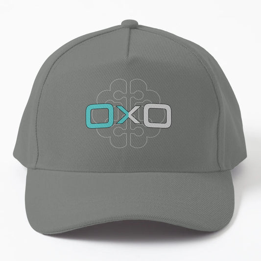 0X0 Textual Outlines Denim Baseball Cap - Embroidered Design - Snapback, Trucker Hat, Dad Hat, Denim Baseball Cap