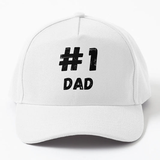 1 Dad Best Ever Denim Baseball Cap - Washed Cotton - Snapback, Trucker Hat, Dad Hat, Denim Baseball Cap
