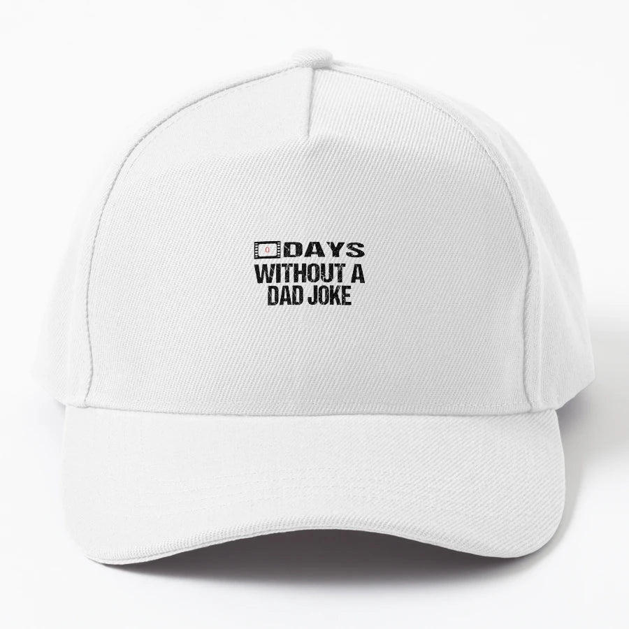 00 Days Without Dad Joke Funny Dad Denim Baseball Cap - Snapback, Trucker Hat, Dad Hat, Denim Baseball Cap