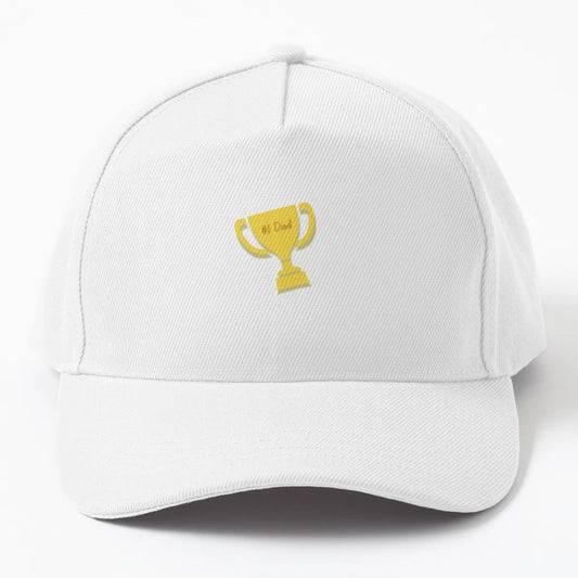 1 Dad Trophy Denim Baseball Cap - Aesthetic Design - Snapback, Trucker Hat, Dad Hat, Denim Baseball Cap