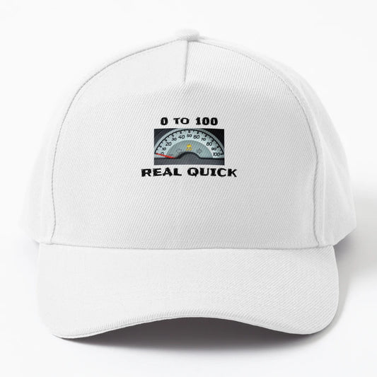0 To 100 Real Quick Trucker Hat - Throwback 90s Style - Snapback, Trucker Hat, Dad Hat, Denim Baseball Cap