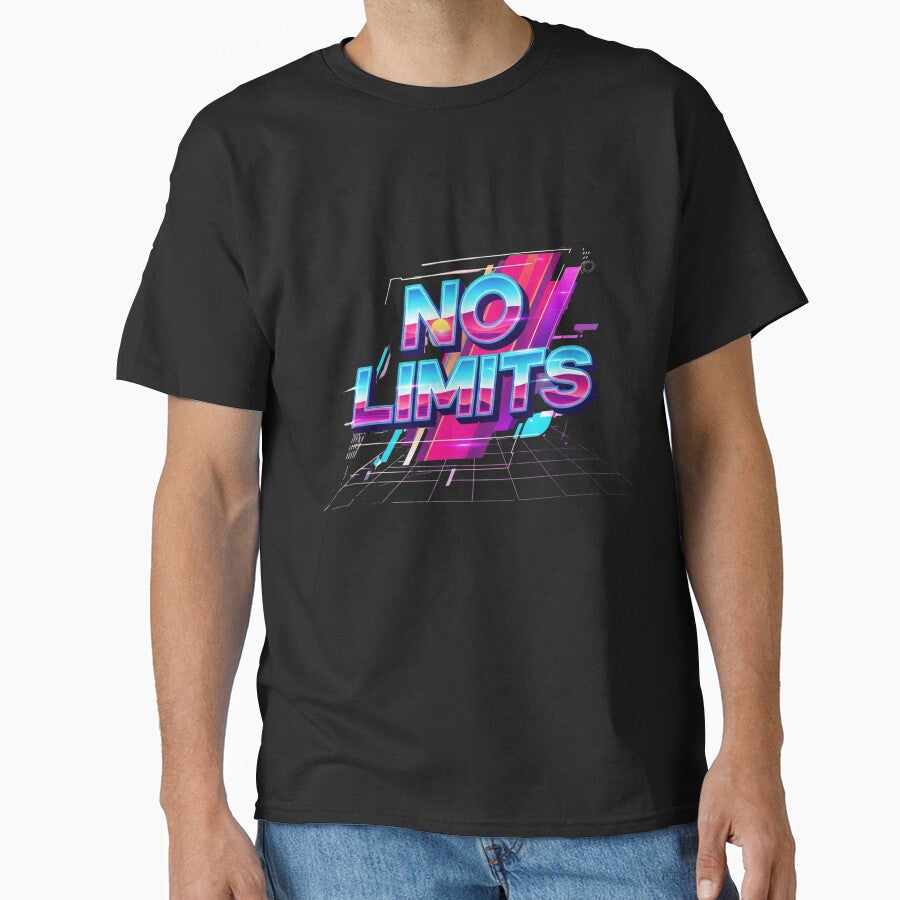 No Limits Retro Synthwave Motivational by MofazStyle - Adult & Kids T-Shirts, Sweatshirts & Hoodies apparel design preview 1
